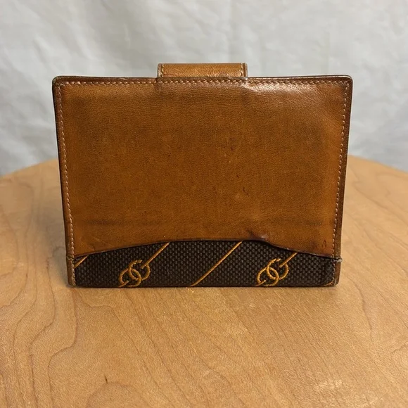 vintage Gucci wallet brown with leather late 70s, early 80s interlocking G